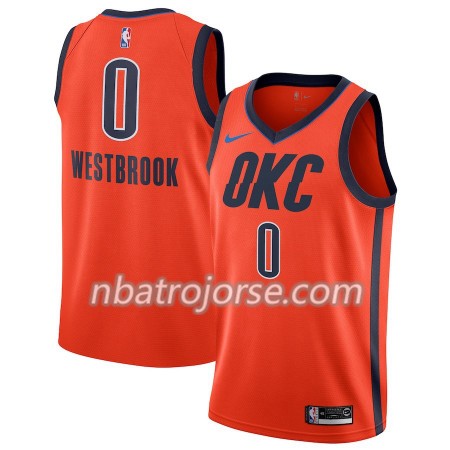 Män Oklahoma City Thunder Tröja Russell Westbrook 0 2018-19 Nike Orange Swingman Män Oklahoma City Thunder Tröja Russell Westbrook 0 2018-19 Nike Orange Swingman
